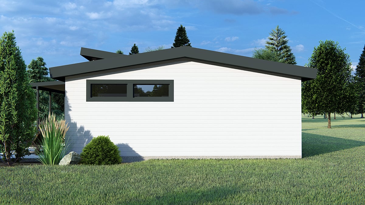 Modern Ranch Rear Elevation of Plan 41853