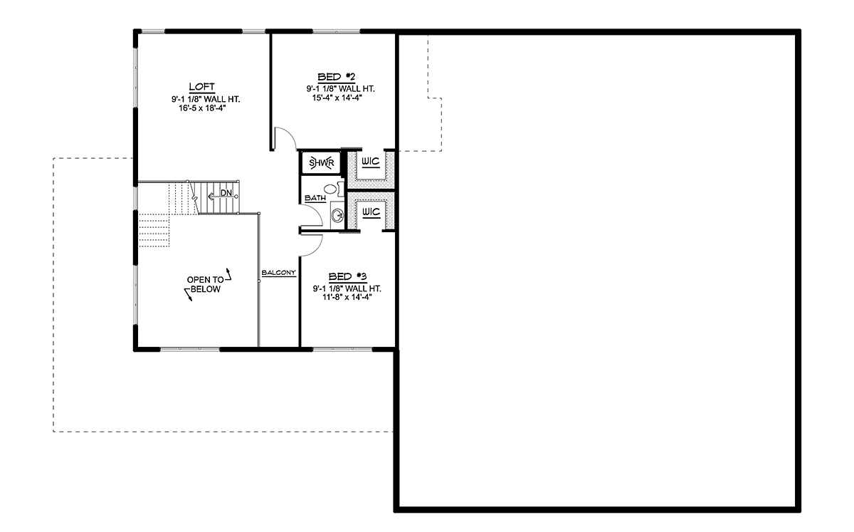 Barndominium Level Two of Plan 41858