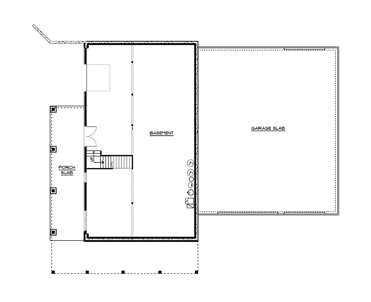 Barndominium Craftsman Farmhouse Lower Level of Plan 41863