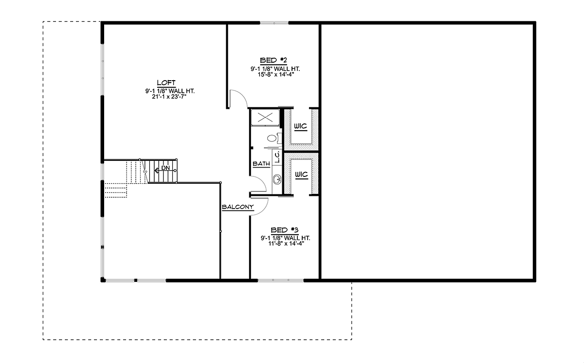 Barndominium Traditional Level Two of Plan 41864