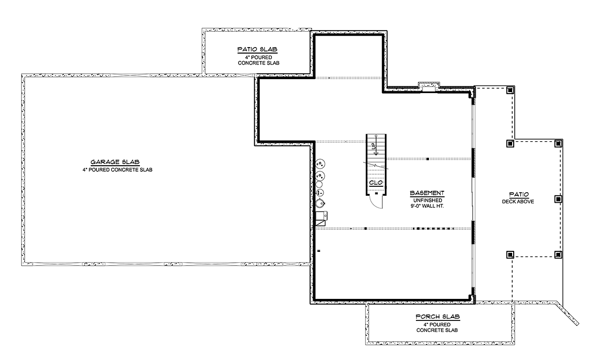 Barndominium Craftsman Lower Level of Plan 41867