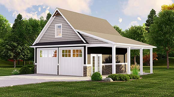 Garage Plan 41878 - 2 Car Garage Apartment Elevation