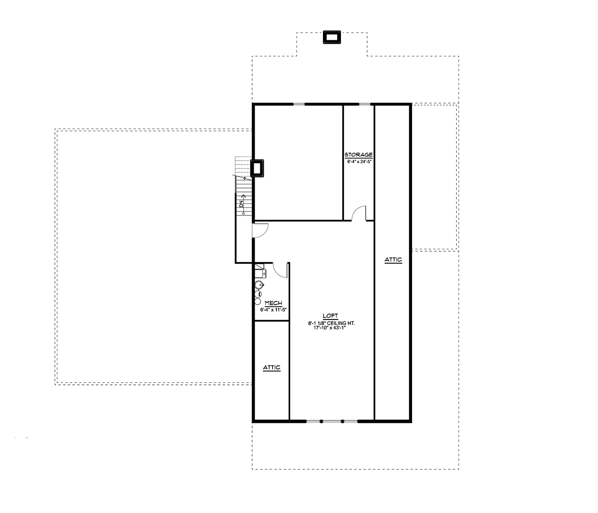 Barndominium Level Two of Plan 41880