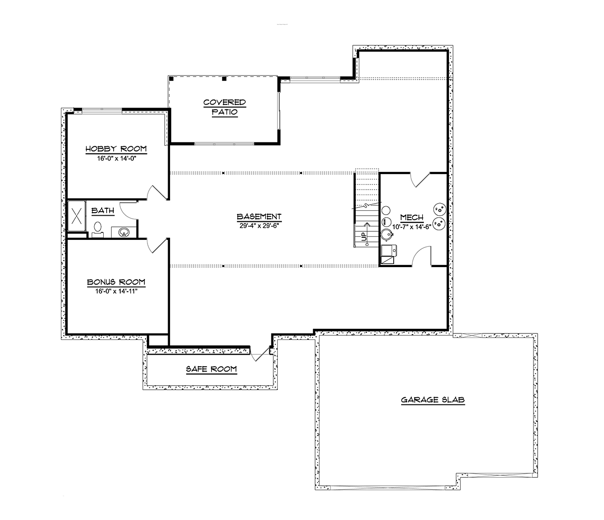 Country Farmhouse Lower Level of Plan 41882