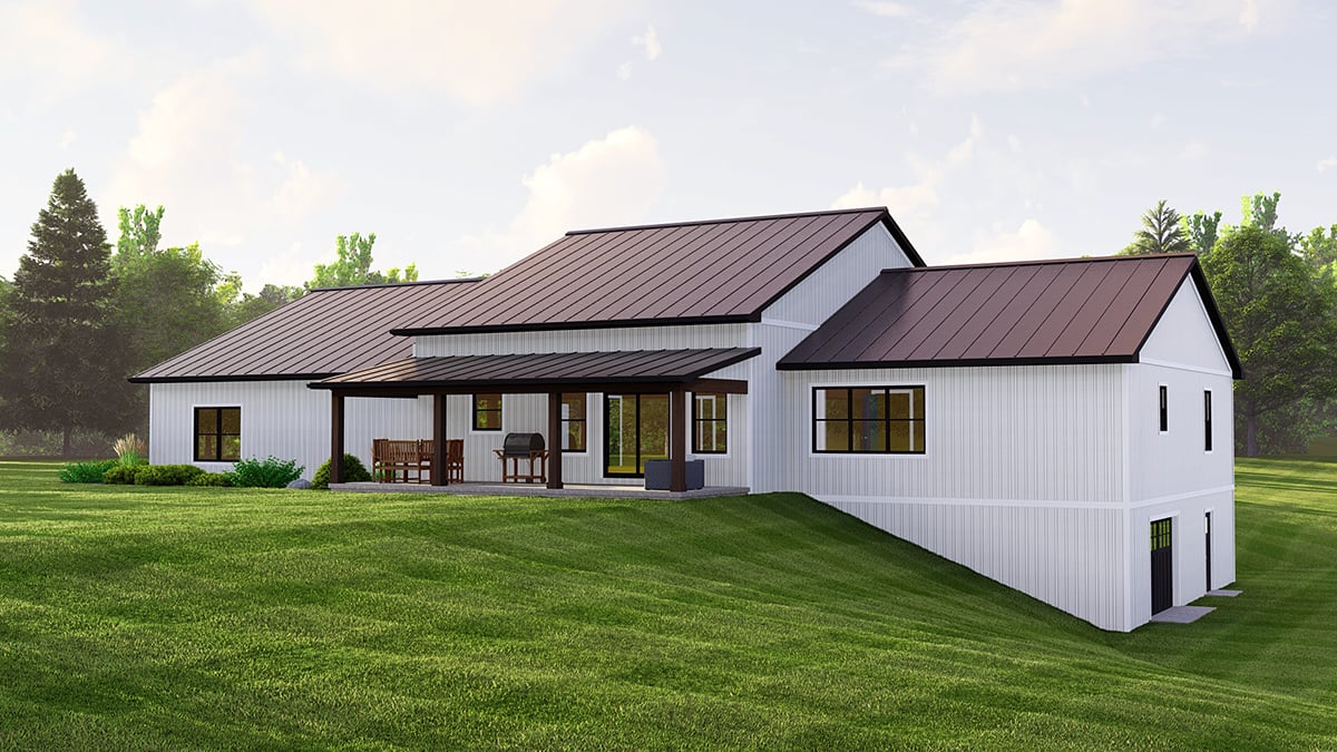 Country Farmhouse Rear Elevation of Plan 41886