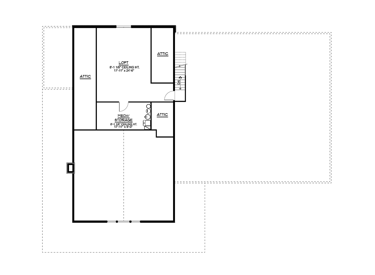 Barndominium Level Two of Plan 41888