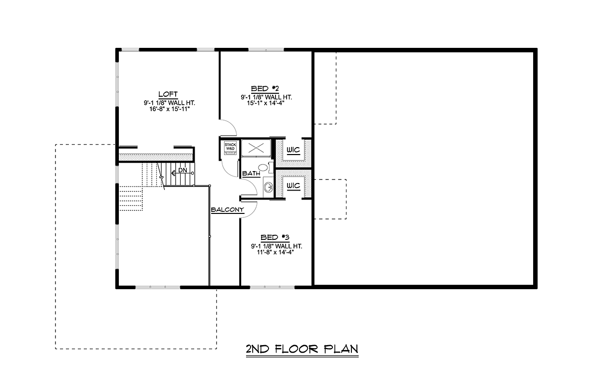 Barndominium Level Two of Plan 41891