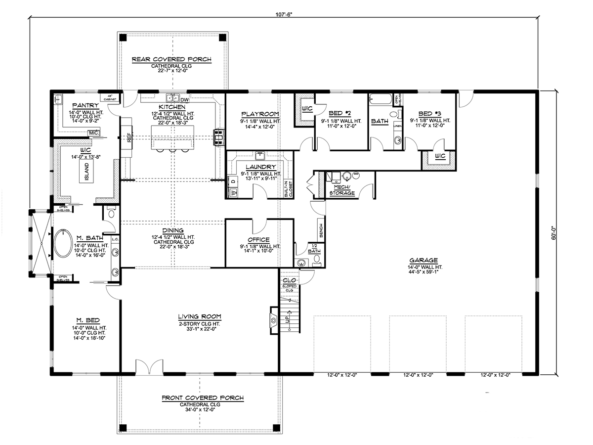 House Plan 41896 Level One