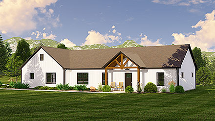 Barndominium Craftsman Ranch Elevation of Plan 41899