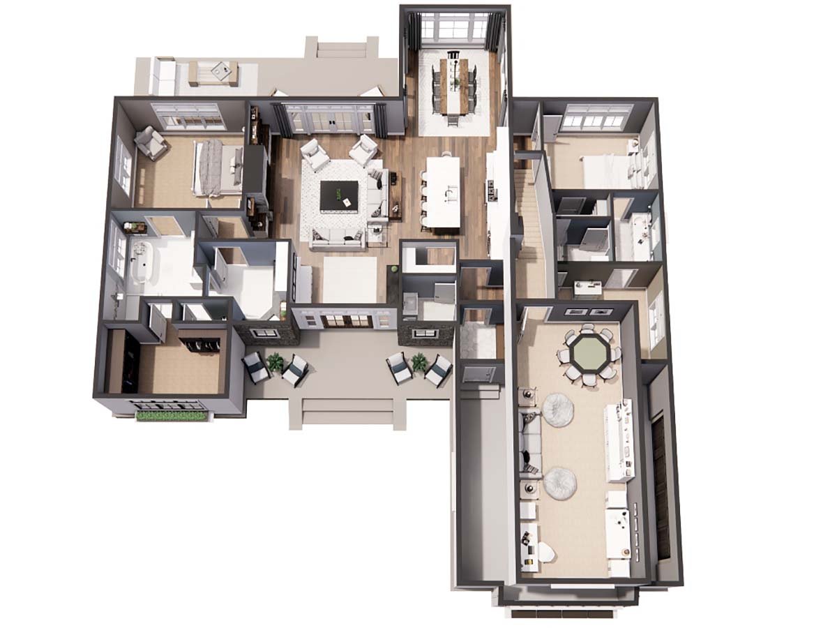 Farmhouse Plan with 2136 Sq. Ft., 3 Bedrooms, 3 Bathrooms, 2 Car Garage Picture 42