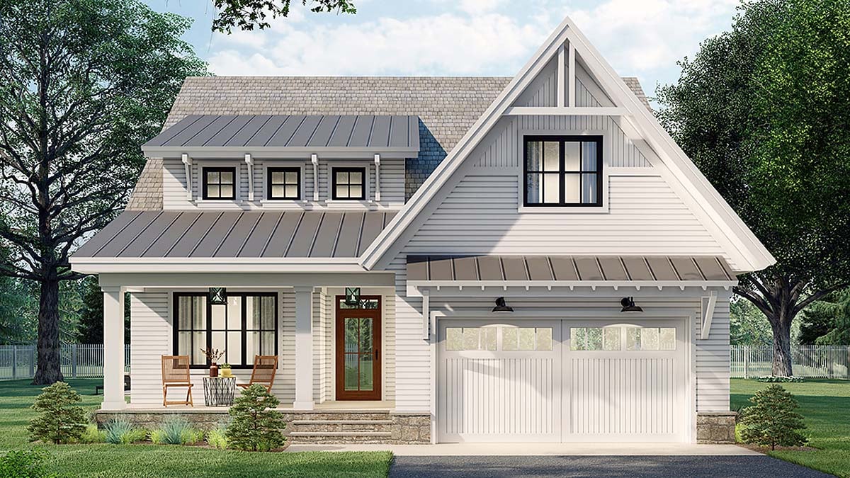 Farmhouse Plan with 2456 Sq. Ft., 3 Bedrooms, 3 Bathrooms, 2 Car Garage Elevation