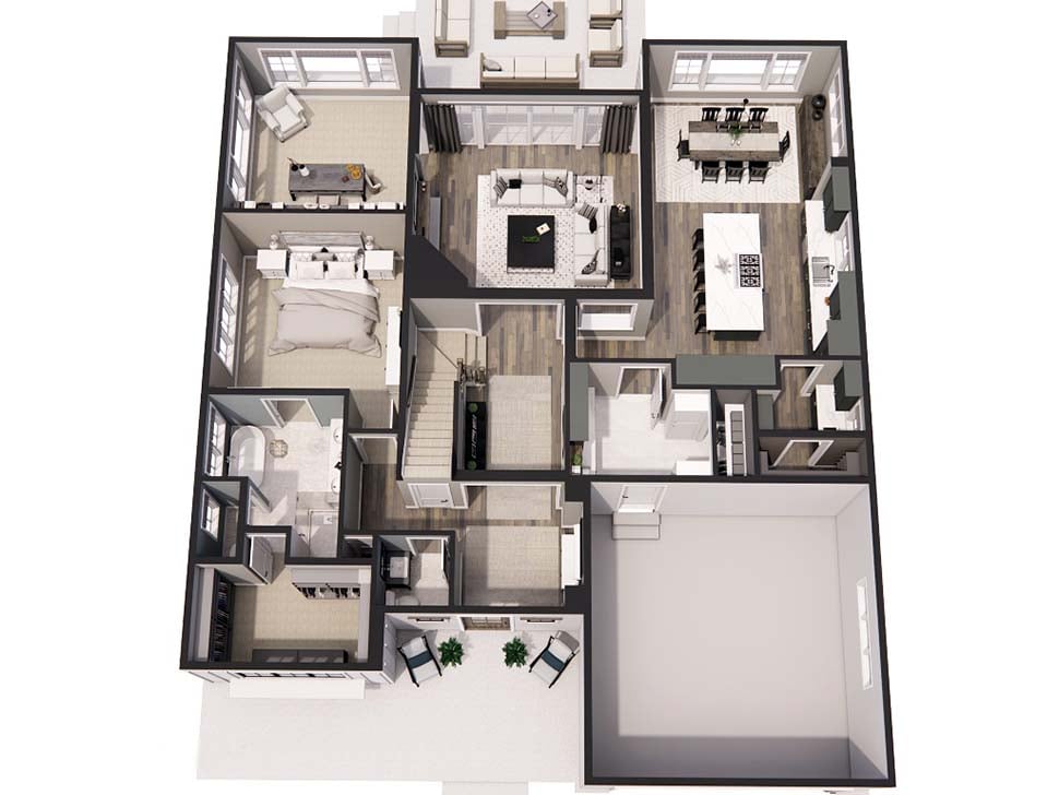 Farmhouse Plan with 2657 Sq. Ft., 3 Bedrooms, 3 Bathrooms, 2 Car Garage Picture 10