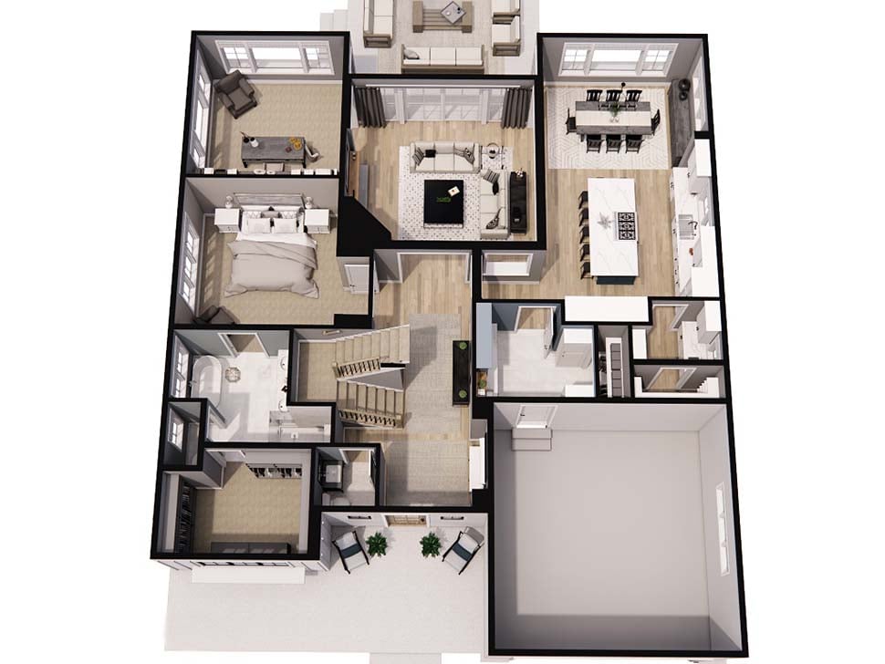 Farmhouse Plan with 3146 Sq. Ft., 4 Bedrooms, 4 Bathrooms, 2 Car Garage Picture 10