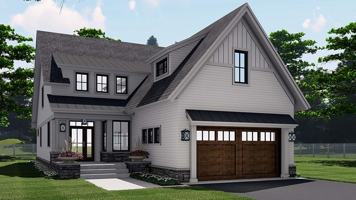 Farmhouse Plan with 2870 Sq. Ft., 4 Bedrooms, 3 Bathrooms, 2 Car Garage Elevation