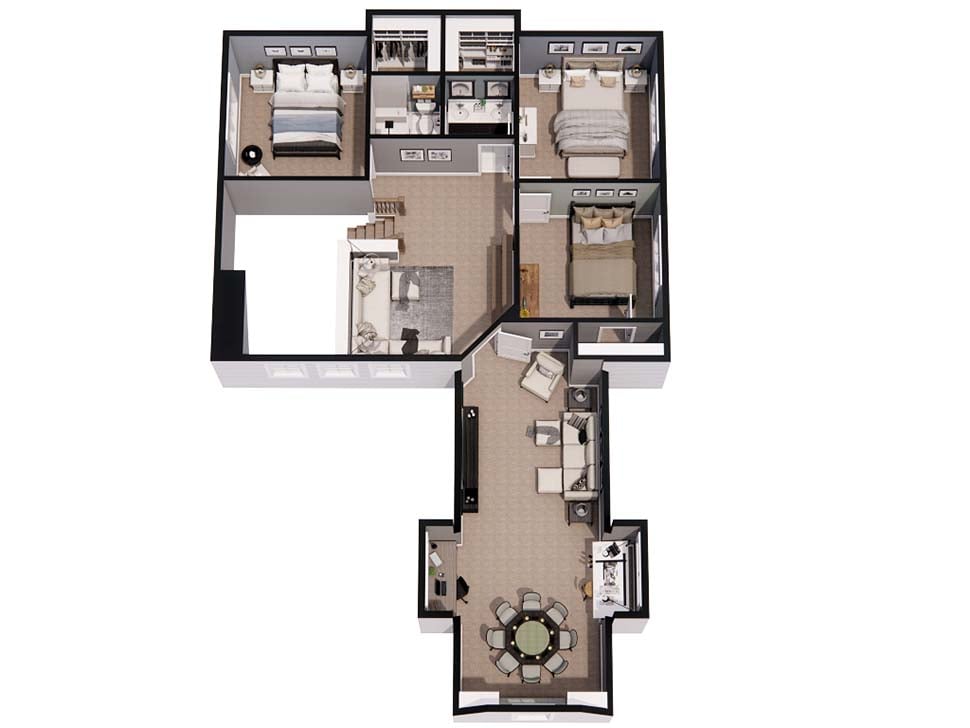 Farmhouse Plan with 2870 Sq. Ft., 4 Bedrooms, 3 Bathrooms, 2 Car Garage Picture 9