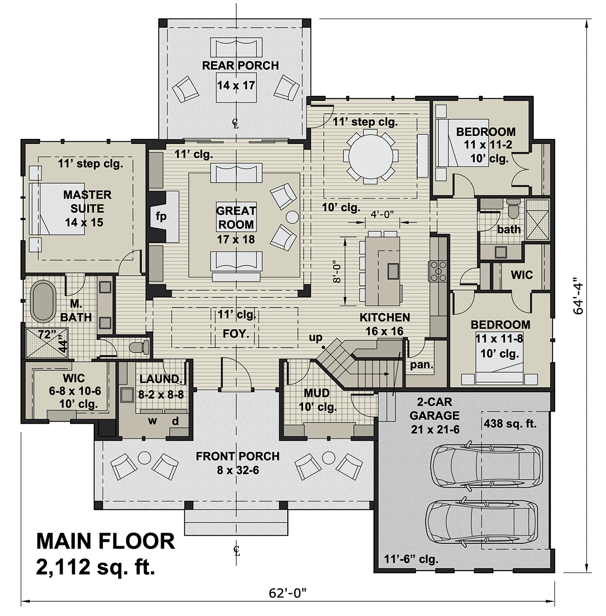 Farmhouse Level One of Plan 41909