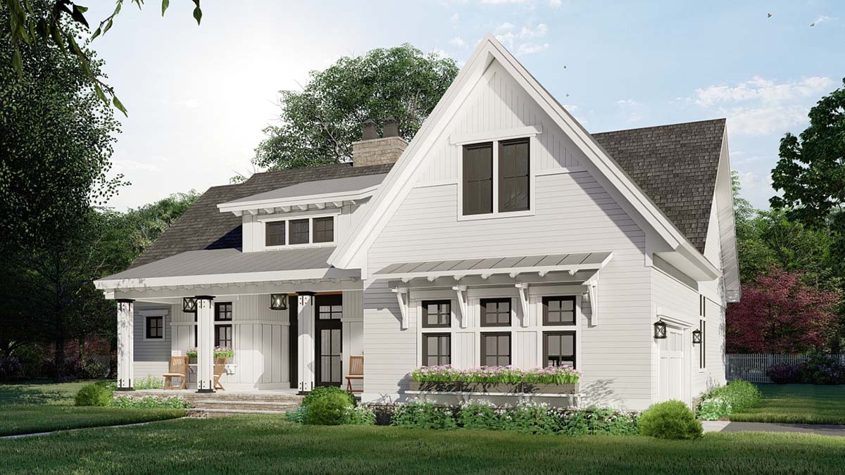 Farmhouse Plan with 2112 Sq. Ft., 3 Bedrooms, 2 Bathrooms, 2 Car Garage Picture 2