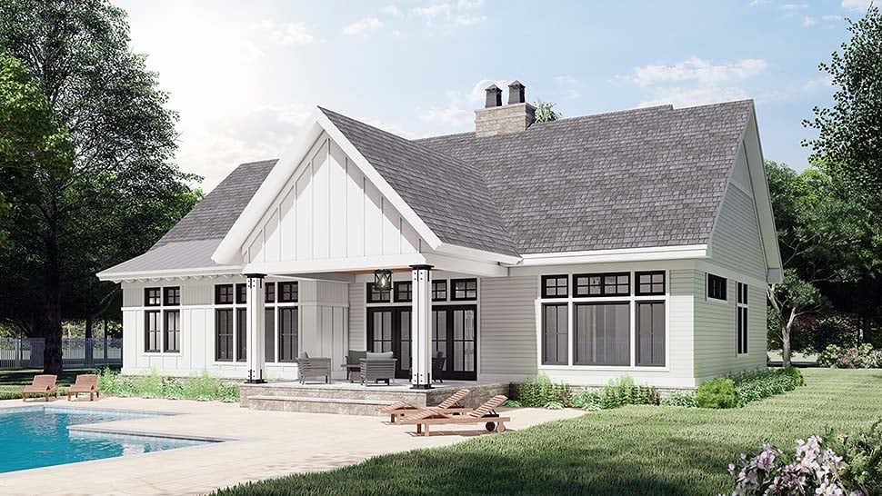 Farmhouse Plan with 2112 Sq. Ft., 3 Bedrooms, 2 Bathrooms, 2 Car Garage Picture 5