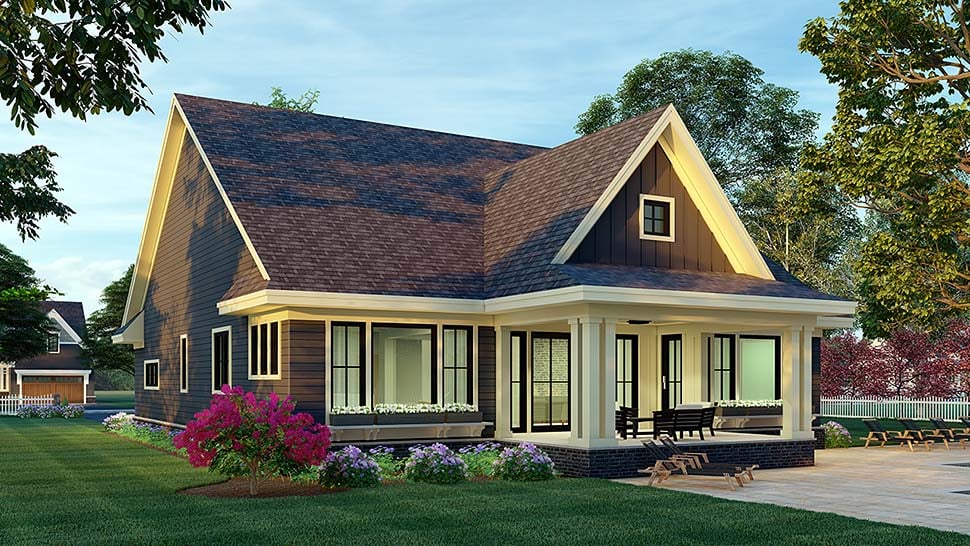 Farmhouse Plan with 2801 Sq. Ft., 3 Bedrooms, 3 Bathrooms, 2 Car Garage Picture 4