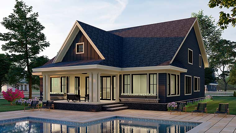 Farmhouse Plan with 3249 Sq. Ft., 4 Bedrooms, 4 Bathrooms, 2 Car Garage Picture 5