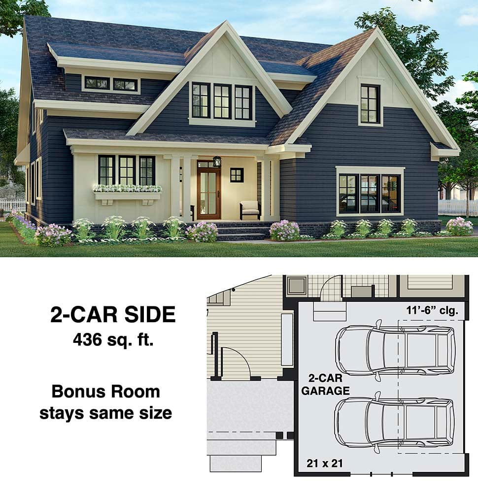 Farmhouse Plan with 3249 Sq. Ft., 4 Bedrooms, 4 Bathrooms, 2 Car Garage Picture 6