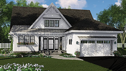 Country Craftsman Farmhouse Traditional Elevation of Plan 41914