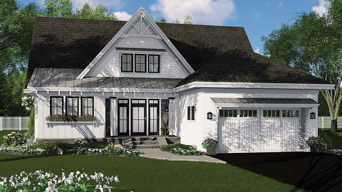 Country, Craftsman, Farmhouse, Traditional Plan with 2453 Sq. Ft., 3 Bedrooms, 4 Bathrooms, 2 Car Garage Elevation