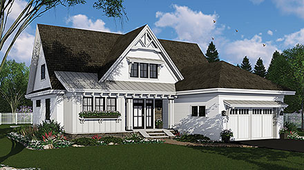 Country Craftsman Farmhouse Traditional Elevation of Plan 41915