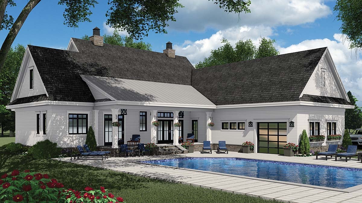 Country, Farmhouse, New American Style Plan with 2570 Sq. Ft., 3 Bedrooms, 4 Bathrooms, 3 Car Garage Picture 2