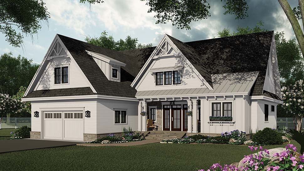 Country, Farmhouse, New American Style Plan with 2046 Sq. Ft., 3 Bedrooms, 3 Bathrooms, 2 Car Garage Picture 4