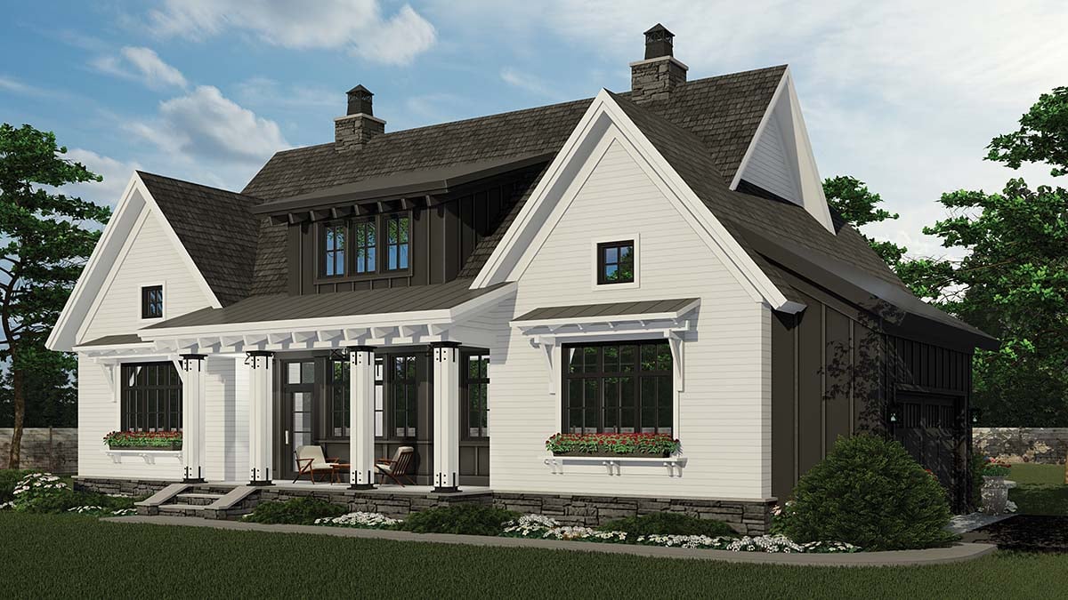 Country, Farmhouse, Traditional Plan with 2467 Sq. Ft., 3 Bedrooms, 3 Bathrooms, 2 Car Garage Picture 2