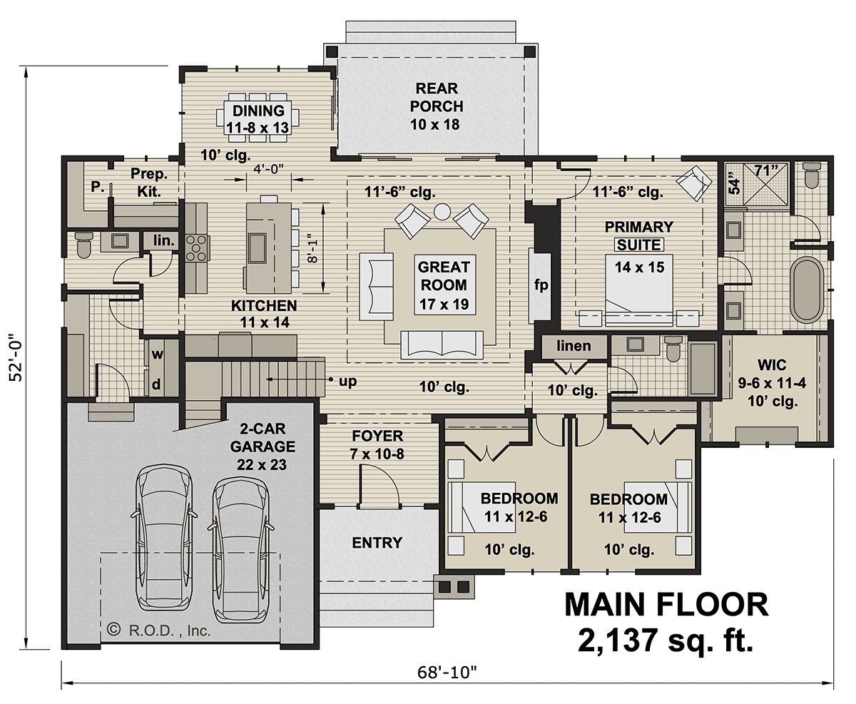 Country Farmhouse Level One of Plan 41922