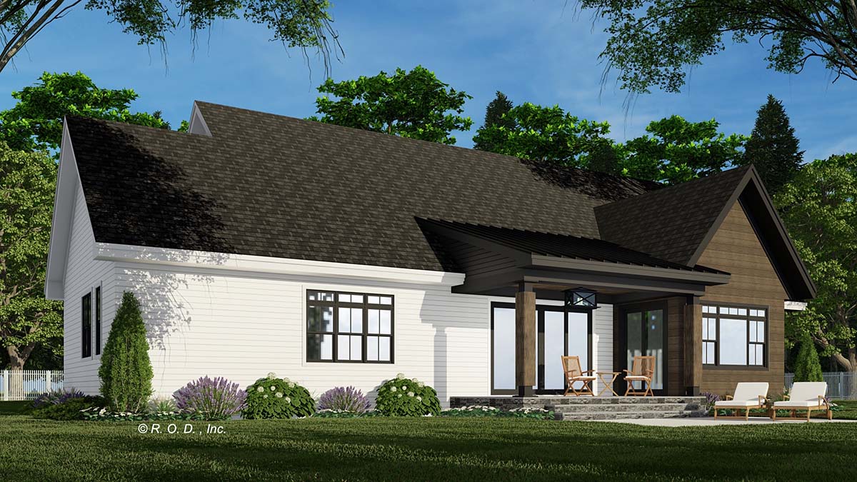 Country, Farmhouse Plan with 2137 Sq. Ft., 3 Bedrooms, 3 Bathrooms, 2 Car Garage Picture 2