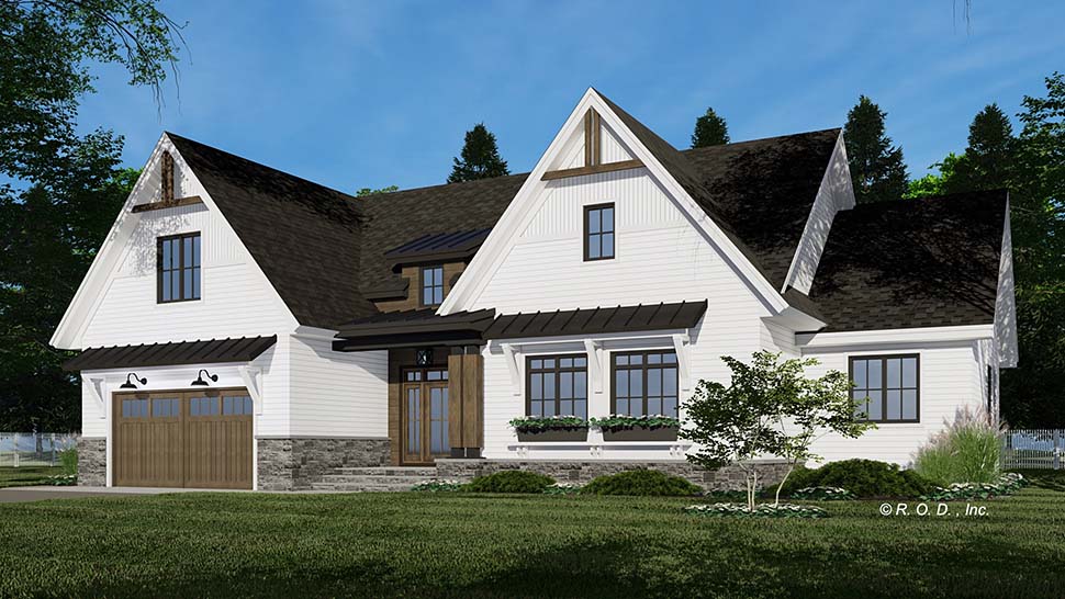 Country, Farmhouse Plan with 2137 Sq. Ft., 3 Bedrooms, 3 Bathrooms, 2 Car Garage Picture 4