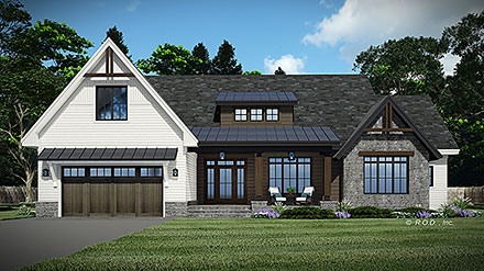 Country Craftsman Farmhouse Traditional Elevation of Plan 41923