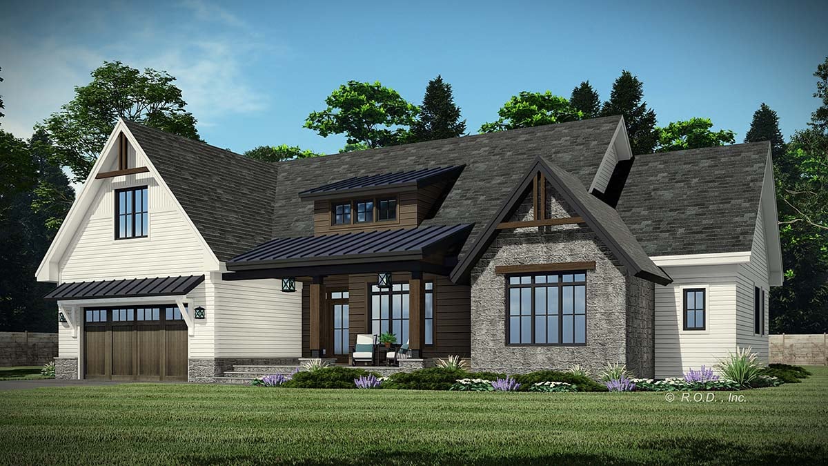 Country, Craftsman, Farmhouse, Traditional Plan with 2229 Sq. Ft., 3 Bedrooms, 3 Bathrooms, 2 Car Garage Picture 2