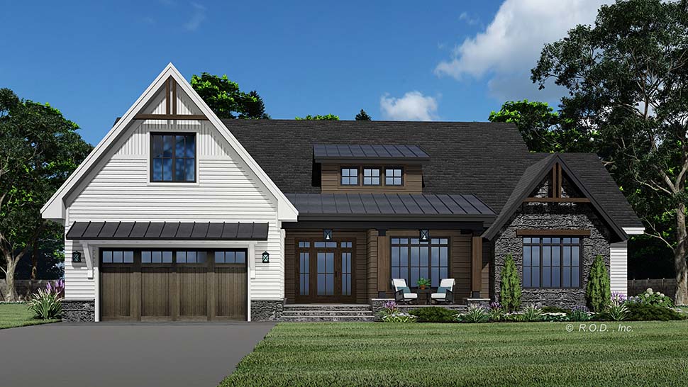 Country, Craftsman, Farmhouse, Traditional Plan with 2229 Sq. Ft., 3 Bedrooms, 3 Bathrooms, 2 Car Garage Picture 4