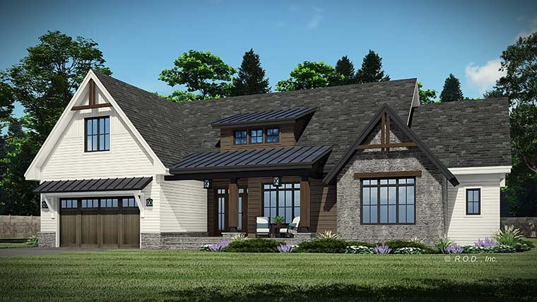 Country, Craftsman, Farmhouse, Traditional Plan with 2229 Sq. Ft., 3 Bedrooms, 3 Bathrooms, 2 Car Garage Picture 6