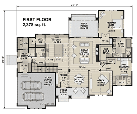 House Plan 41924 First Level Plan