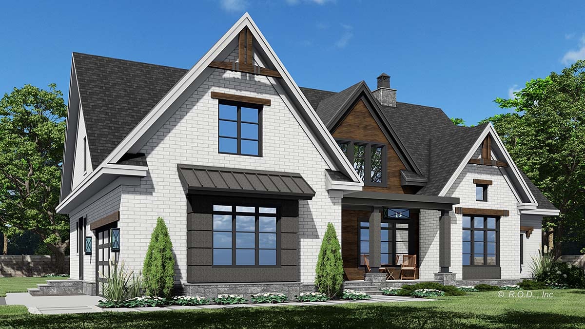 Country, Craftsman, Farmhouse Plan with 3295 Sq. Ft., 5 Bedrooms, 5 Bathrooms, 2 Car Garage Picture 3