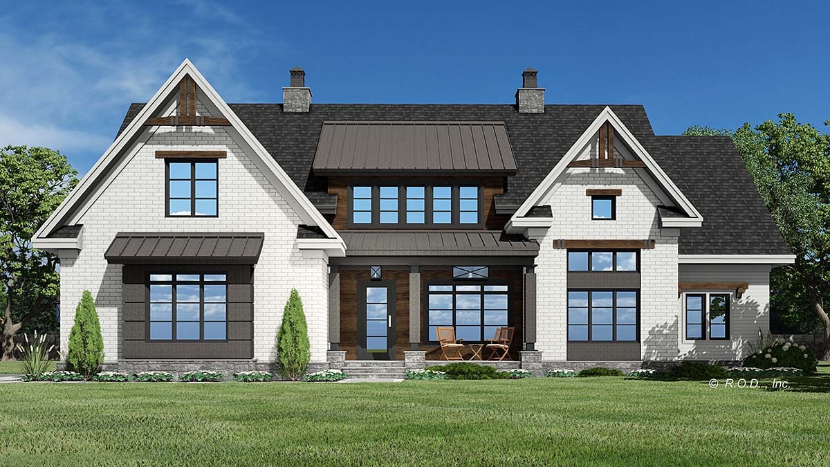 Farmhouse Plan with 3282 Sq. Ft., 4 Bedrooms, 4 Bathrooms, 2 Car Garage Elevation
