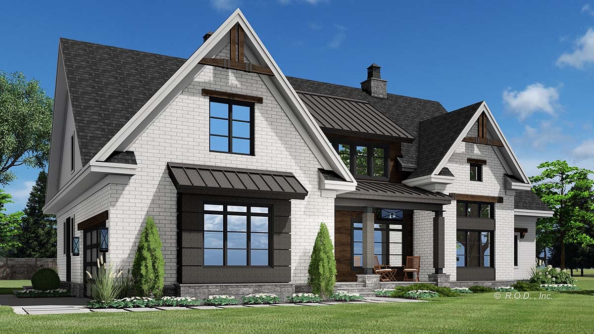 Farmhouse Plan with 3282 Sq. Ft., 4 Bedrooms, 4 Bathrooms, 2 Car Garage Picture 3