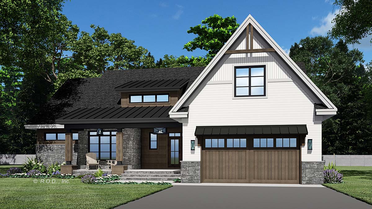 Country, Craftsman, Farmhouse, Traditional Plan with 1995 Sq. Ft., 3 Bedrooms, 2 Bathrooms, 2 Car Garage Elevation