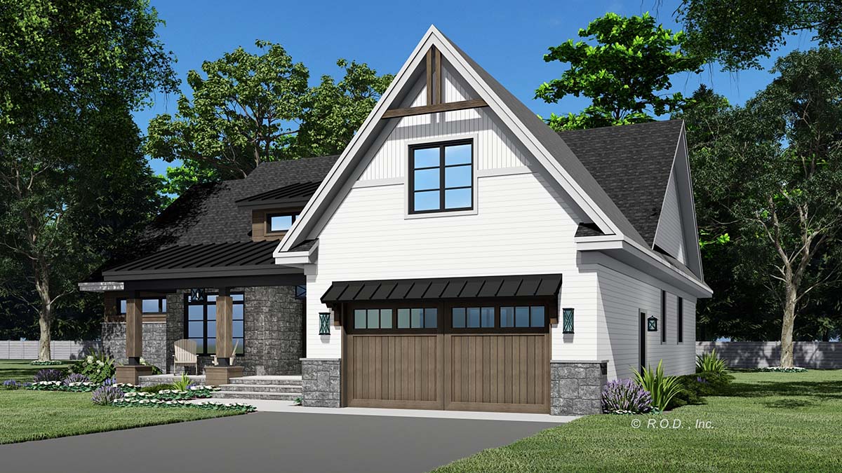 Country, Craftsman, Farmhouse, Traditional Plan with 1995 Sq. Ft., 3 Bedrooms, 2 Bathrooms, 2 Car Garage Picture 2