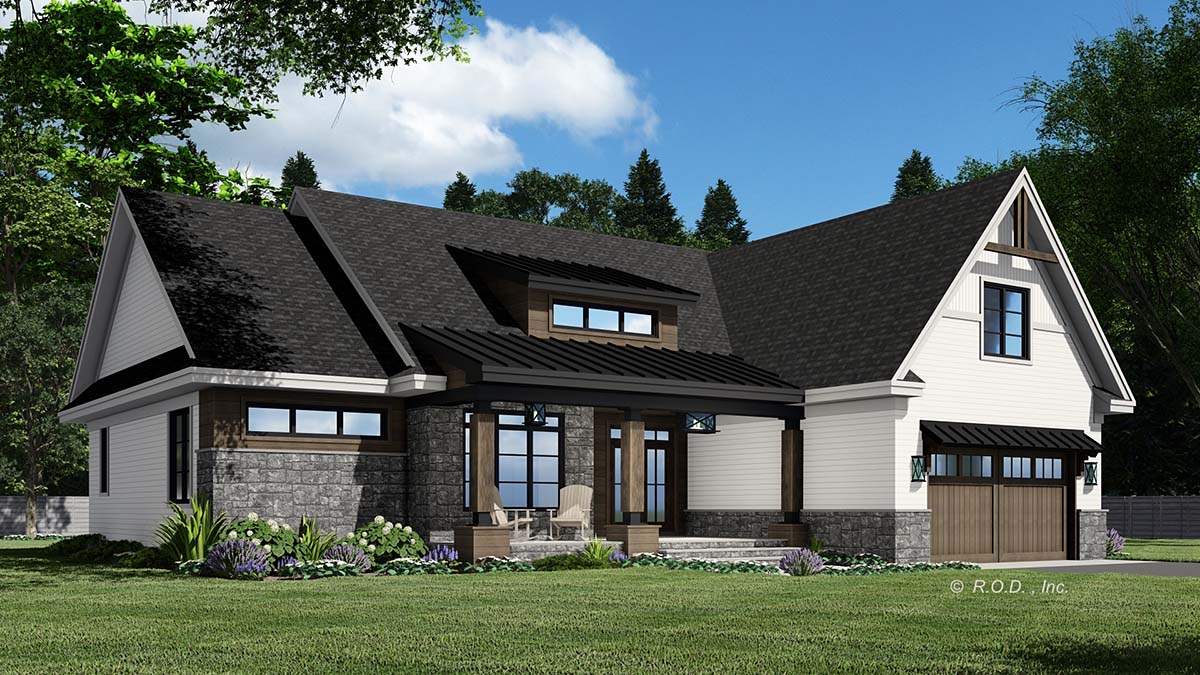 Country, Craftsman, Farmhouse, Traditional Plan with 1995 Sq. Ft., 3 Bedrooms, 2 Bathrooms, 2 Car Garage Picture 3
