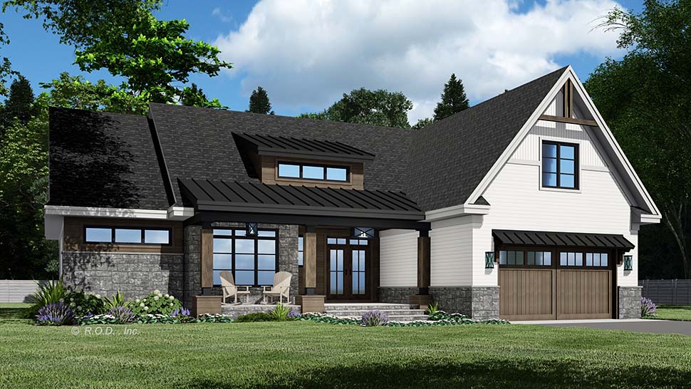 Country, Craftsman, Farmhouse, Traditional Plan with 1995 Sq. Ft., 3 Bedrooms, 2 Bathrooms, 2 Car Garage Picture 4