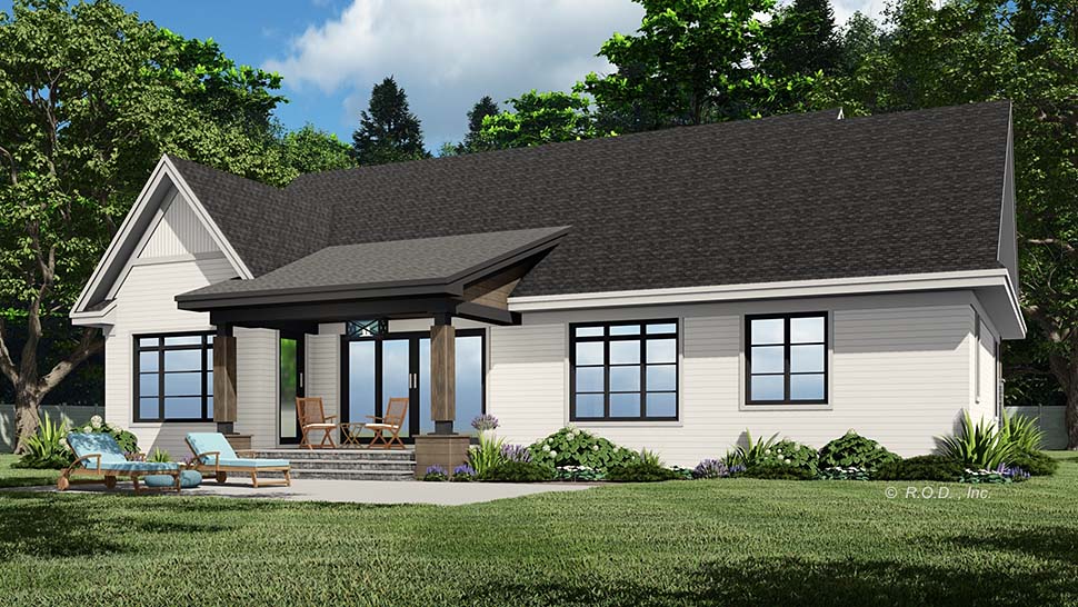 Country, Craftsman, Farmhouse, Traditional Plan with 1995 Sq. Ft., 3 Bedrooms, 2 Bathrooms, 2 Car Garage Picture 5