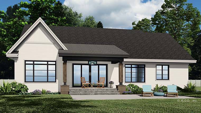 Country, Craftsman, Farmhouse, Traditional Plan with 1995 Sq. Ft., 3 Bedrooms, 2 Bathrooms, 2 Car Garage Picture 6