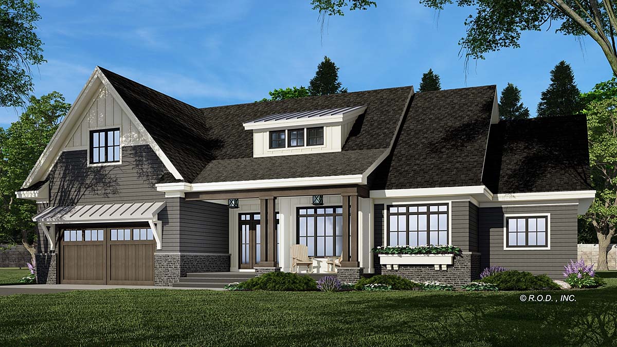 Country, Traditional Plan with 2120 Sq. Ft., 3 Bedrooms, 3 Bathrooms, 2 Car Garage Elevation