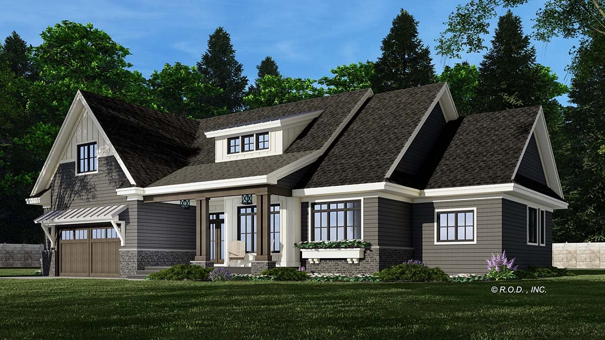 Country, Traditional Plan with 2120 Sq. Ft., 3 Bedrooms, 3 Bathrooms, 2 Car Garage Picture 2